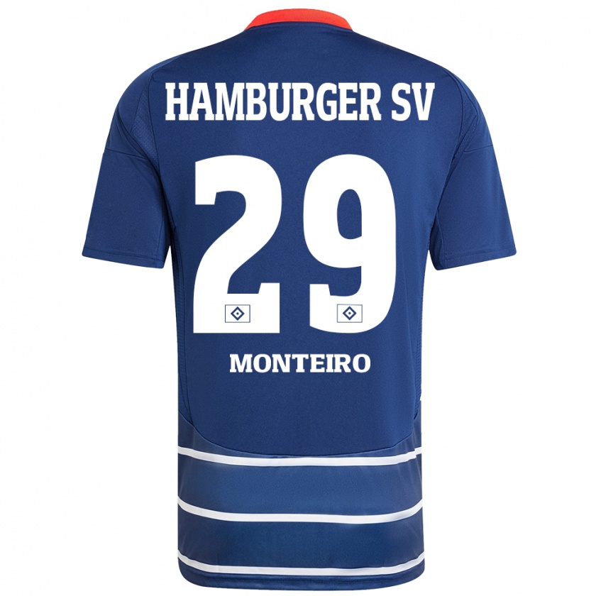 Kandiny Kinder Alfa Monteiro #29 Dunkelblau Auswärtstrikot Trikot 2024/25 T-Shirt