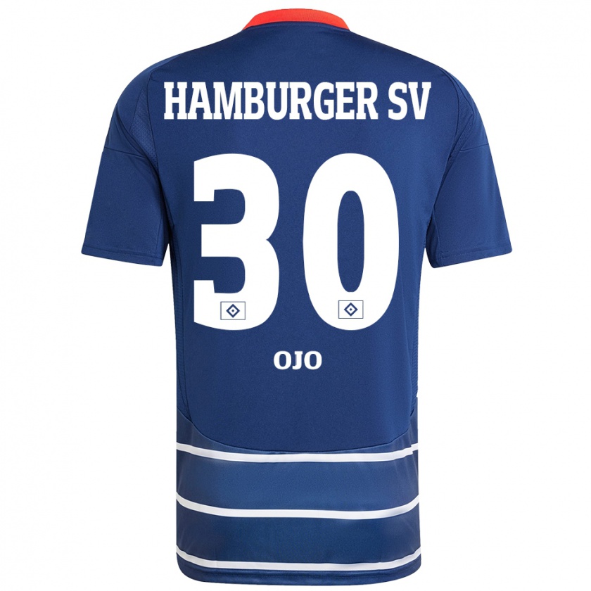 Kandiny Kinder Kelvin Ojo #30 Dunkelblau Auswärtstrikot Trikot 2024/25 T-Shirt