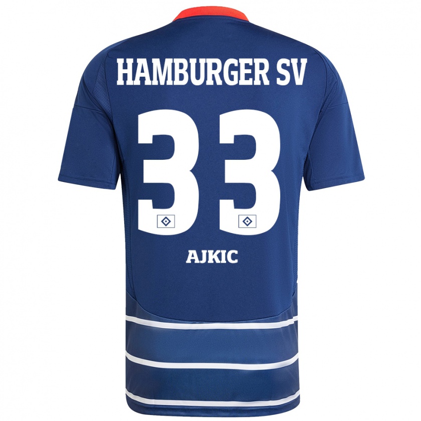 Kandiny Kinder Selim Ajkic #33 Dunkelblau Auswärtstrikot Trikot 2024/25 T-Shirt