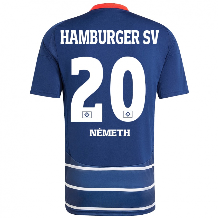 Kandiny Kinder András Németh #20 Dunkelblau Auswärtstrikot Trikot 2024/25 T-Shirt