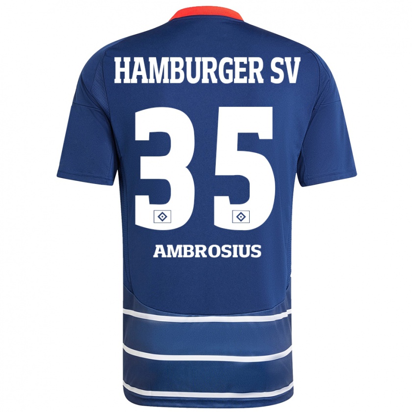 Kandiny Kinder Stephan Ambrosius #35 Dunkelblau Auswärtstrikot Trikot 2024/25 T-Shirt