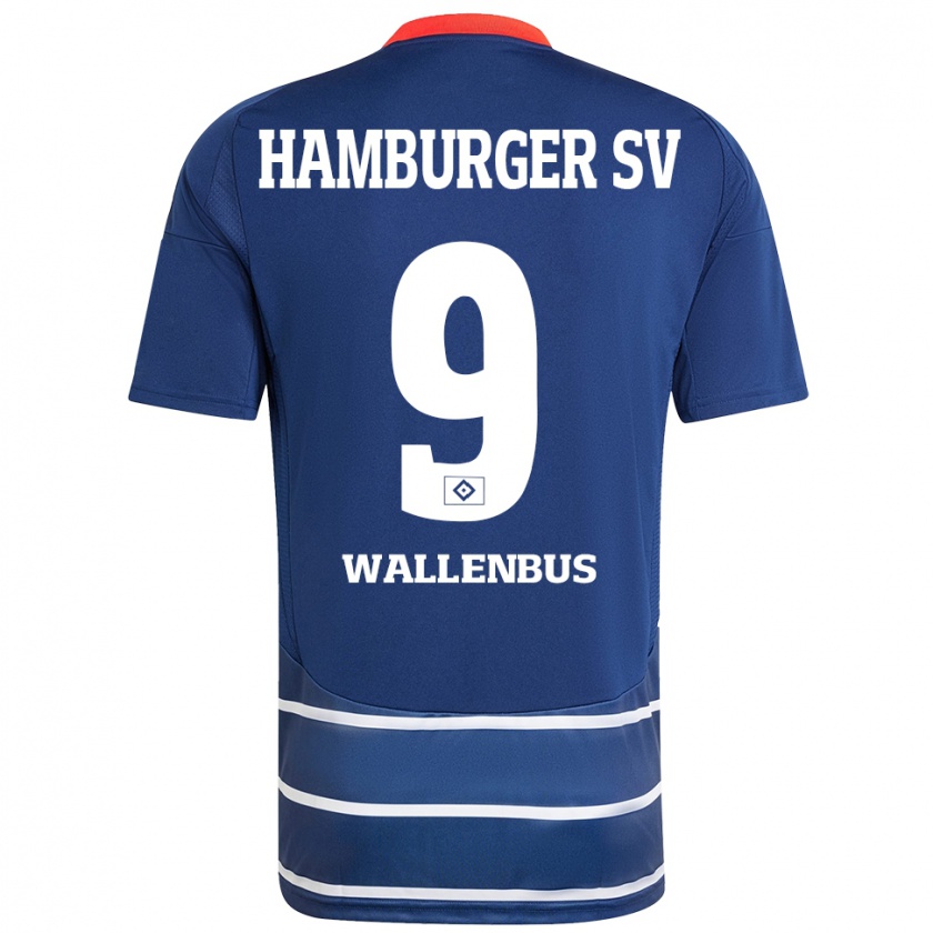 Kandiny Kinder Noah Wallenßus #9 Dunkelblau Auswärtstrikot Trikot 2024/25 T-Shirt