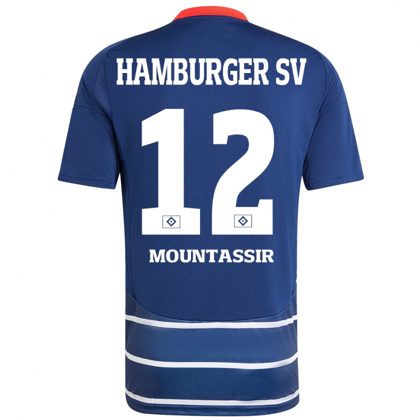 Kandiny Kinder Youssef Mountassir #12 Dunkelblau Auswärtstrikot Trikot 2024/25 T-Shirt