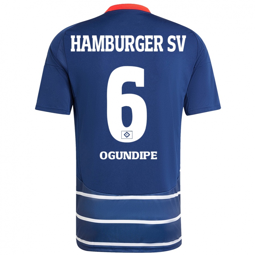 Kandiny Kinder Alina Ogundipe #6 Dunkelblau Auswärtstrikot Trikot 2024/25 T-Shirt