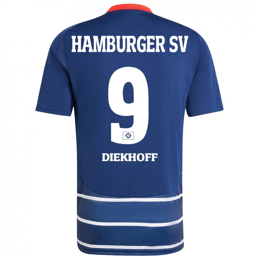 Kandiny Kinder Henrike Diekhoff #9 Dunkelblau Auswärtstrikot Trikot 2024/25 T-Shirt