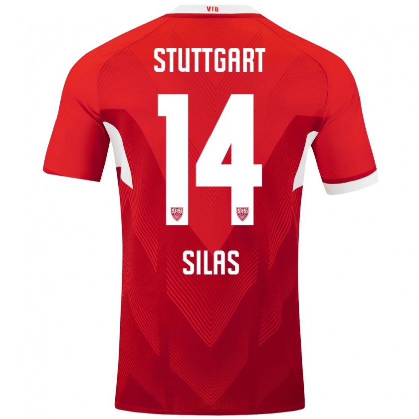 Kandiny Kinder Silas #14 Rot Weiß Auswärtstrikot Trikot 2024/25 T-Shirt