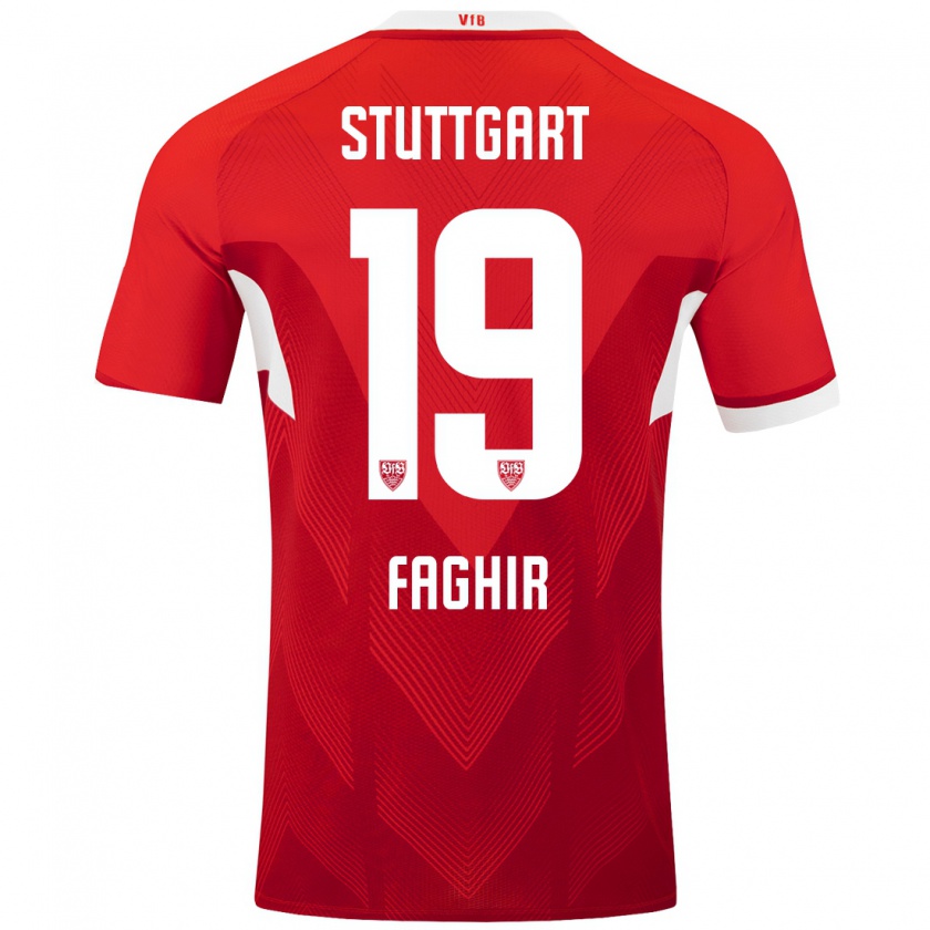 Kandiny Kinder Wahid Faghir #19 Rot Weiß Auswärtstrikot Trikot 2024/25 T-Shirt