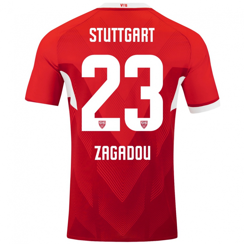 Kandiny Kinder Dan-Axel Zagadou #23 Rot Weiß Auswärtstrikot Trikot 2024/25 T-Shirt