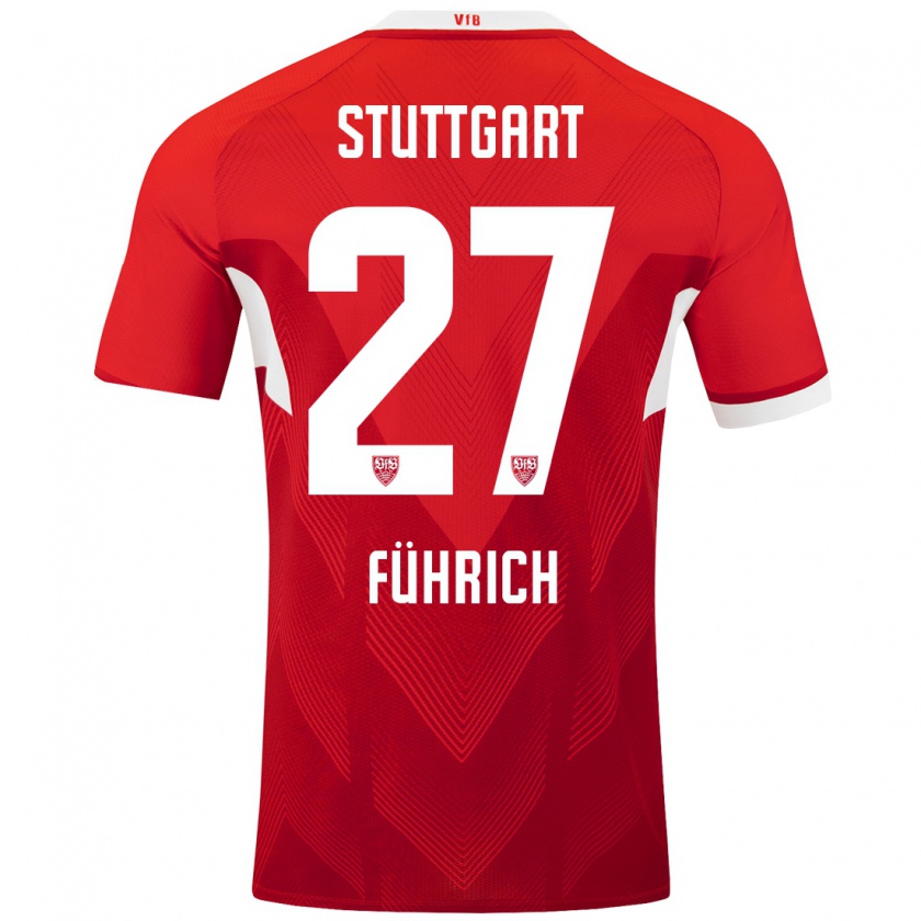 Kandiny Kinder Chris Führich #27 Rot Weiß Auswärtstrikot Trikot 2024/25 T-Shirt