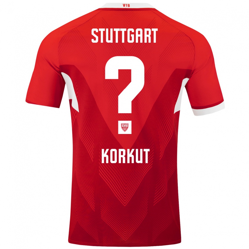 Kandiny Kinder Efe Korkut #0 Rot Weiß Auswärtstrikot Trikot 2024/25 T-Shirt