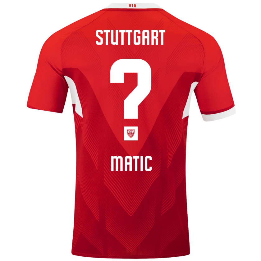 Kandiny Kinder Nikolas Matic #0 Rot Weiß Auswärtstrikot Trikot 2024/25 T-Shirt