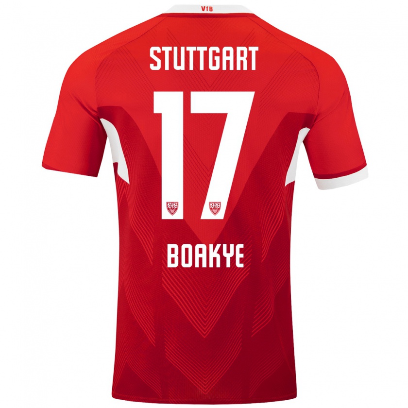 Kandiny Kinder Maurice Boakye #17 Rot Weiß Auswärtstrikot Trikot 2024/25 T-Shirt