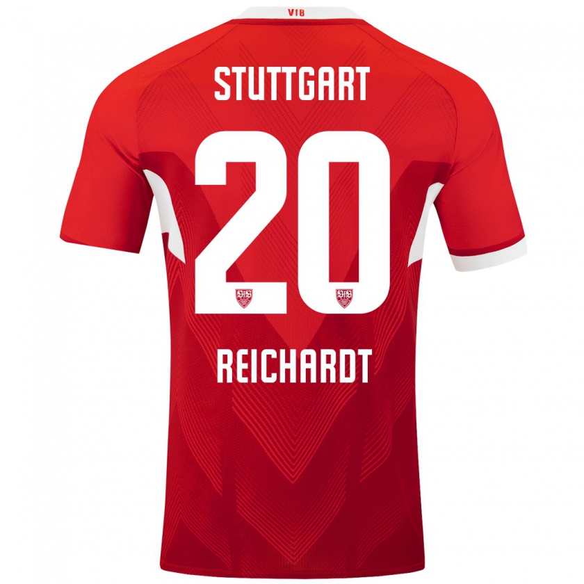 Kandiny Kinder Leon Reichardt #20 Rot Weiß Auswärtstrikot Trikot 2024/25 T-Shirt