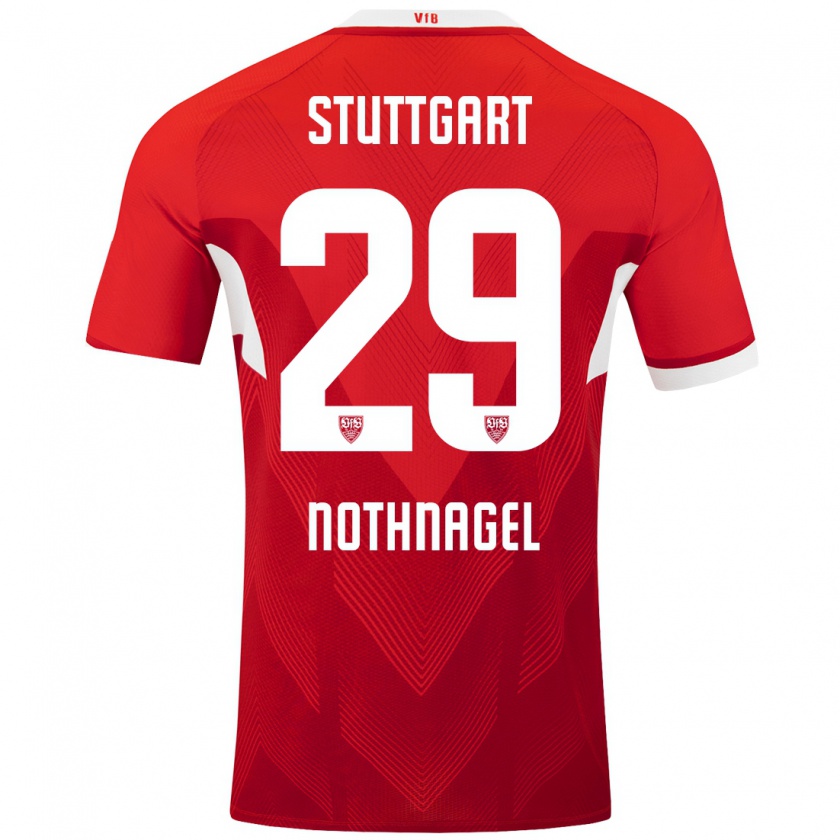 Kandiny Kinder Dominik Nothnagel #29 Rot Weiß Auswärtstrikot Trikot 2024/25 T-Shirt