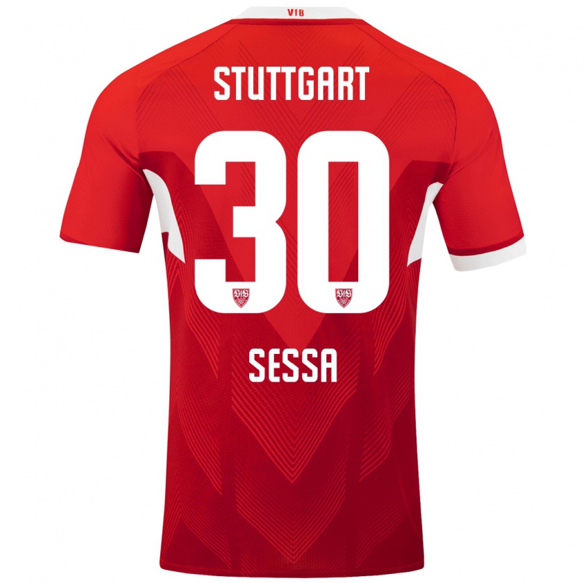 Kandiny Kinder Nicolas Sessa #30 Rot Weiß Auswärtstrikot Trikot 2024/25 T-Shirt