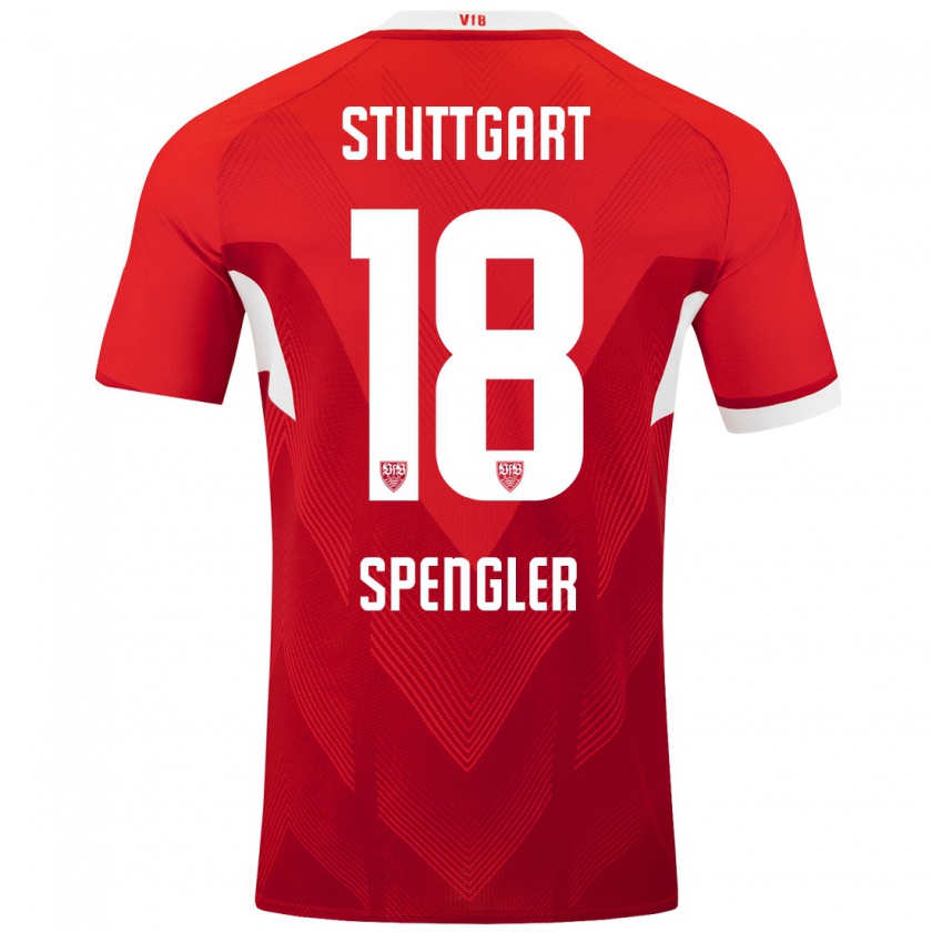 Kandiny Kinder Jana Spengler #18 Rot Weiß Auswärtstrikot Trikot 2024/25 T-Shirt