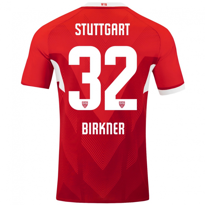 Kandiny Kinder Hanna Birkner #32 Rot Weiß Auswärtstrikot Trikot 2024/25 T-Shirt