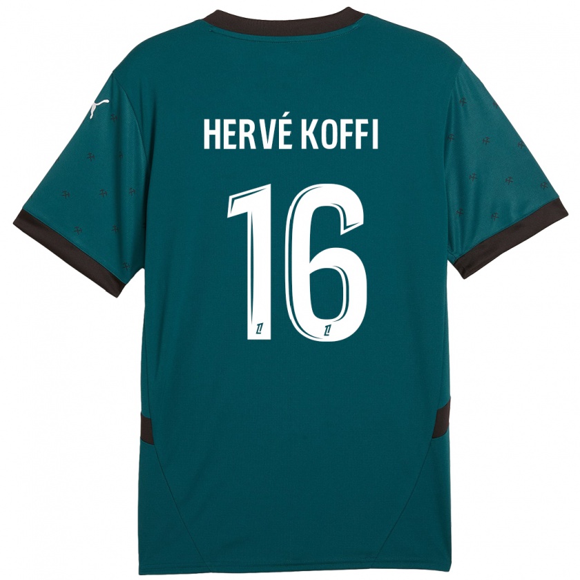 Kandiny Kinder Hervé Koffi #16 Dunkelgrün Auswärtstrikot Trikot 2024/25 T-Shirt