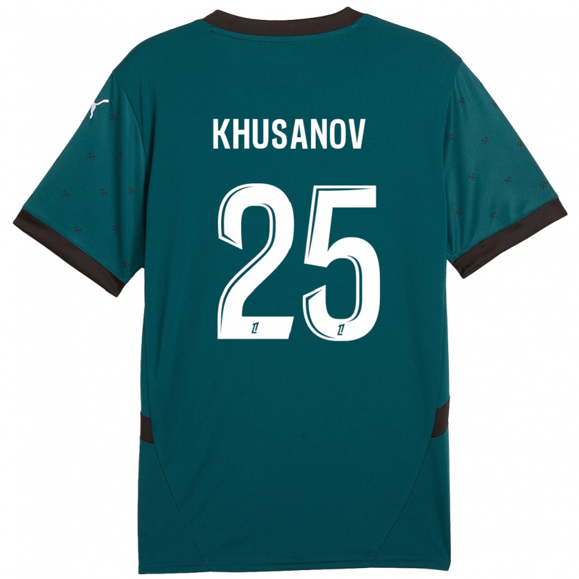 Kandiny Kinder Abdukodir Khusanov #25 Dunkelgrün Auswärtstrikot Trikot 2024/25 T-Shirt