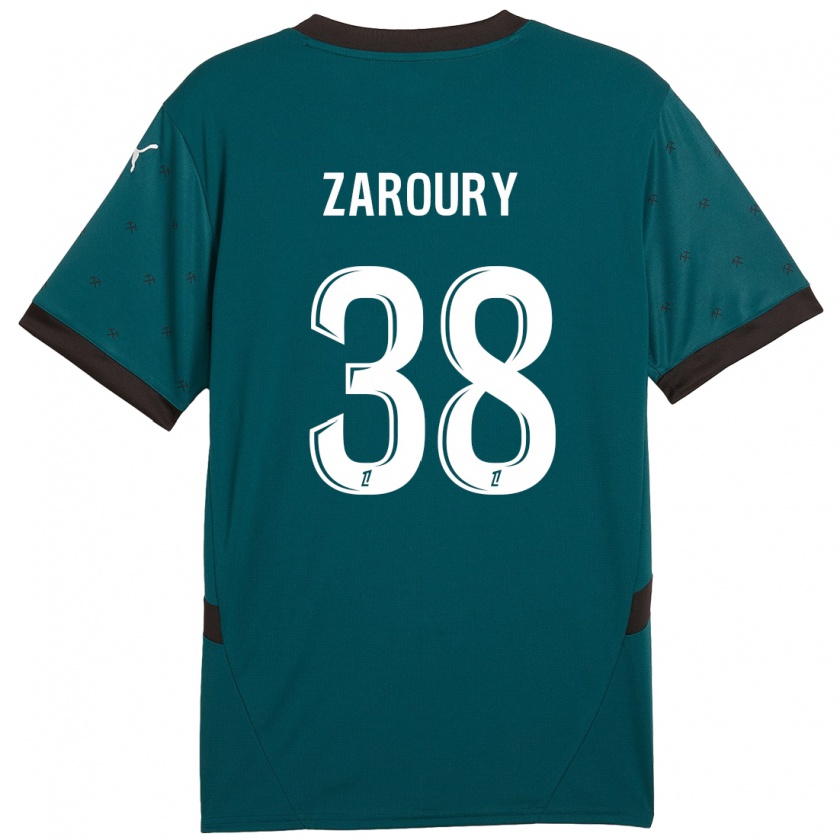 Kandiny Kinder Anass Zaroury #38 Dunkelgrün Auswärtstrikot Trikot 2024/25 T-Shirt