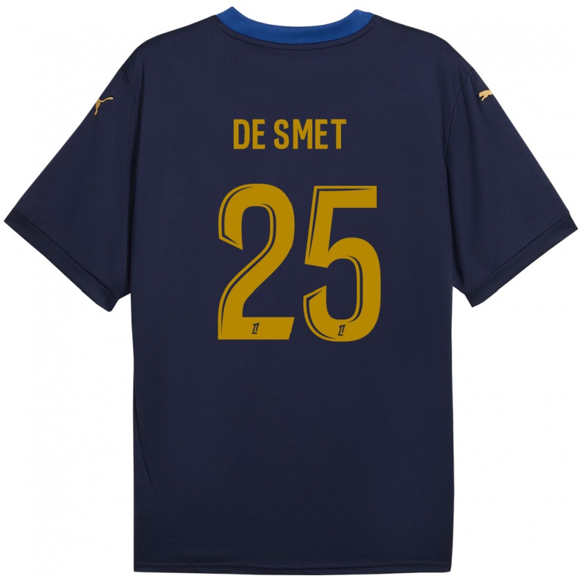 Kandiny Kinder Thibault De Smet #25 Marineblau Gold Auswärtstrikot Trikot 2024/25 T-Shirt