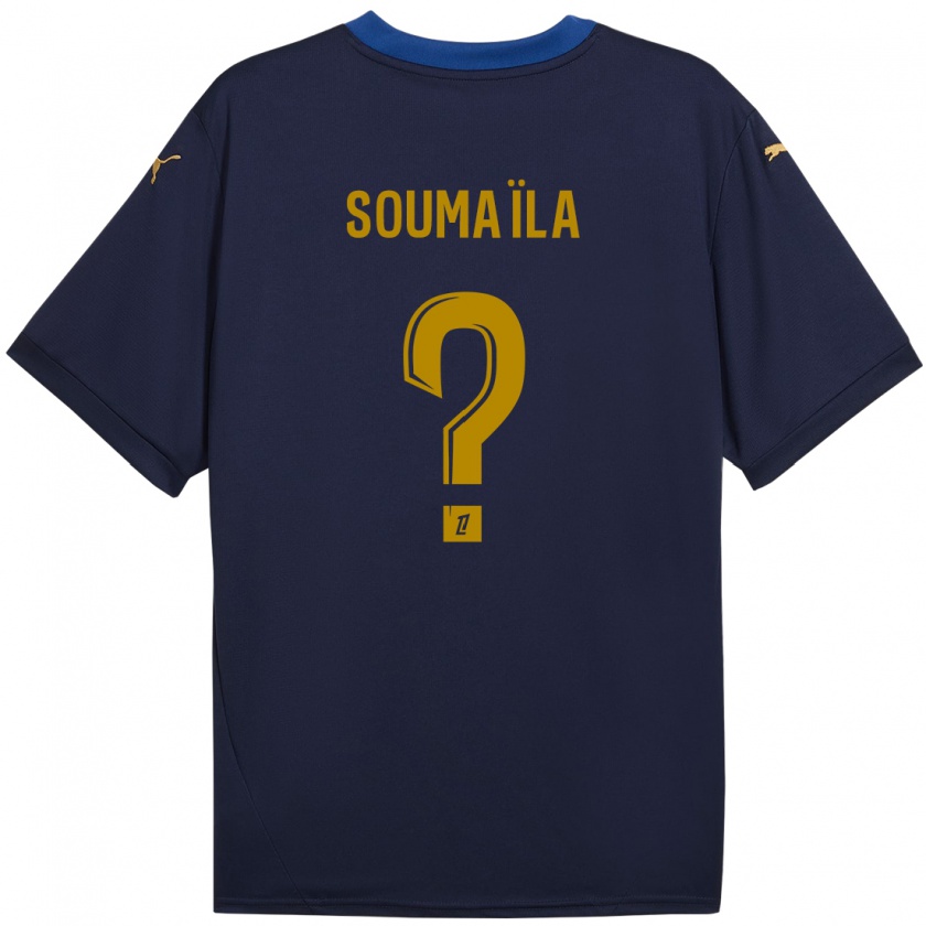 Kandiny Kinder Soumaïla Sylla #0 Marineblau Gold Auswärtstrikot Trikot 2024/25 T-Shirt