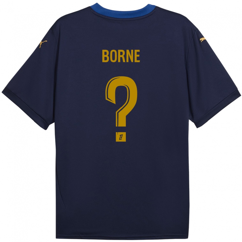 Kandiny Kinder Melvin Borne #0 Marineblau Gold Auswärtstrikot Trikot 2024/25 T-Shirt