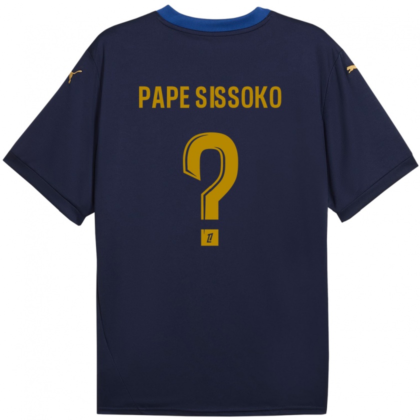 Kandiny Kinder Niama Pape Sissoko #0 Marineblau Gold Auswärtstrikot Trikot 2024/25 T-Shirt