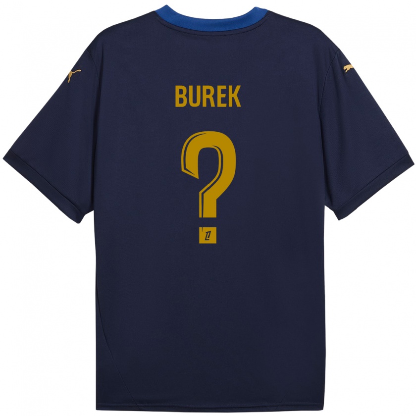 Kandiny Kinder Sacha Burek #0 Marineblau Gold Auswärtstrikot Trikot 2024/25 T-Shirt