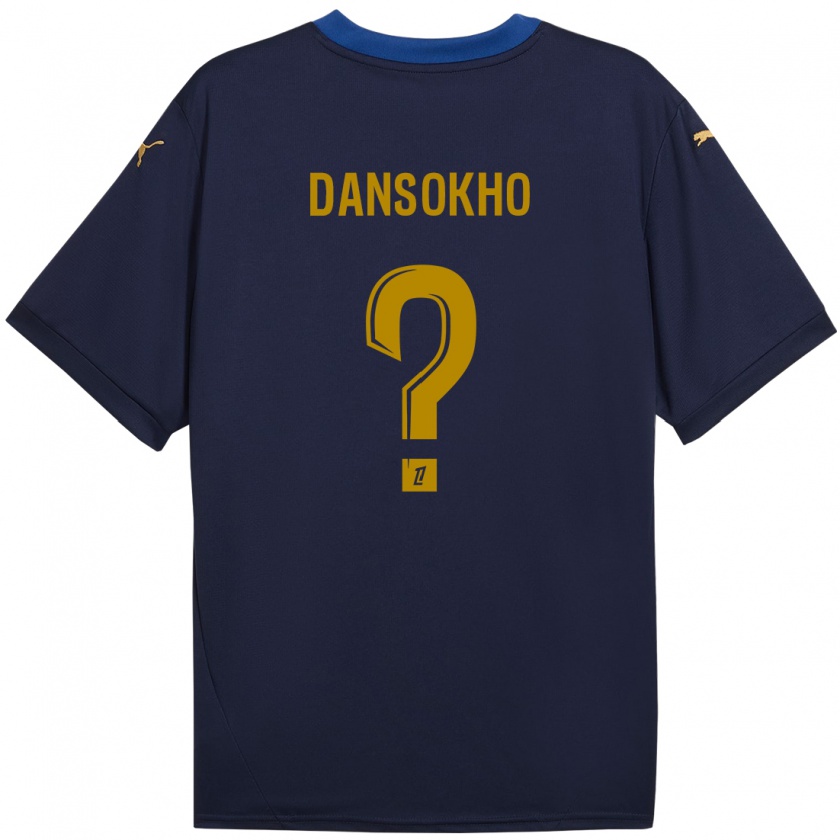 Kandiny Kinder Ansoumana Dansokho #0 Marineblau Gold Auswärtstrikot Trikot 2024/25 T-Shirt