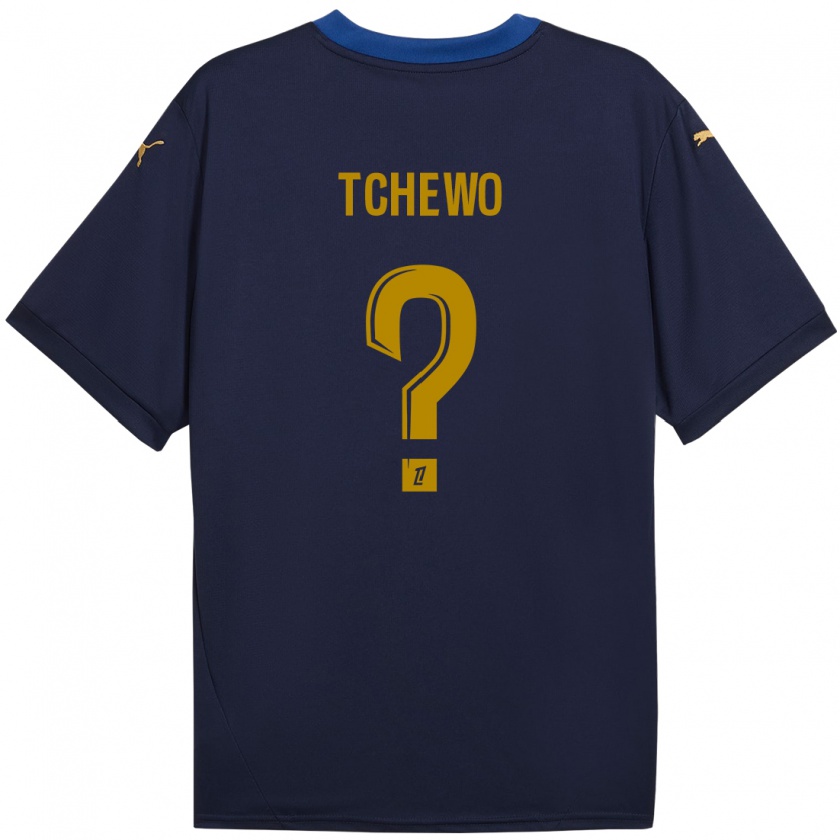 Kandiny Kinder Ryan Tchapda Tchewo #0 Marineblau Gold Auswärtstrikot Trikot 2024/25 T-Shirt