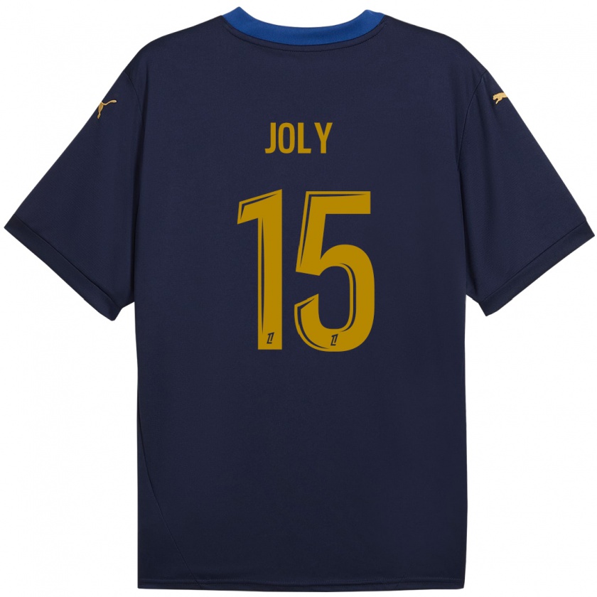 Kandiny Kinder Lou-Ann Joly #15 Marineblau Gold Auswärtstrikot Trikot 2024/25 T-Shirt