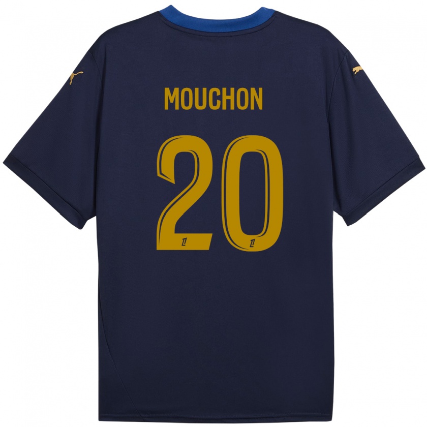 Kandiny Kinder Noémie Mouchon #20 Marineblau Gold Auswärtstrikot Trikot 2024/25 T-Shirt