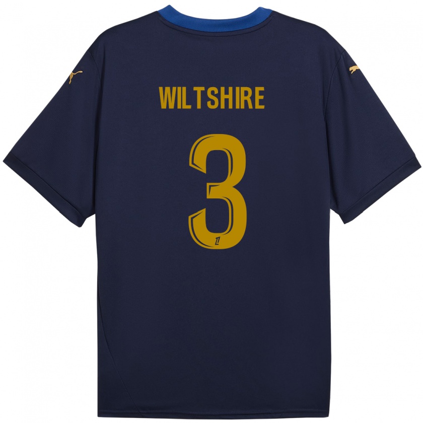 Kandiny Kinder Tiernny Wiltshire #3 Marineblau Gold Auswärtstrikot Trikot 2024/25 T-Shirt