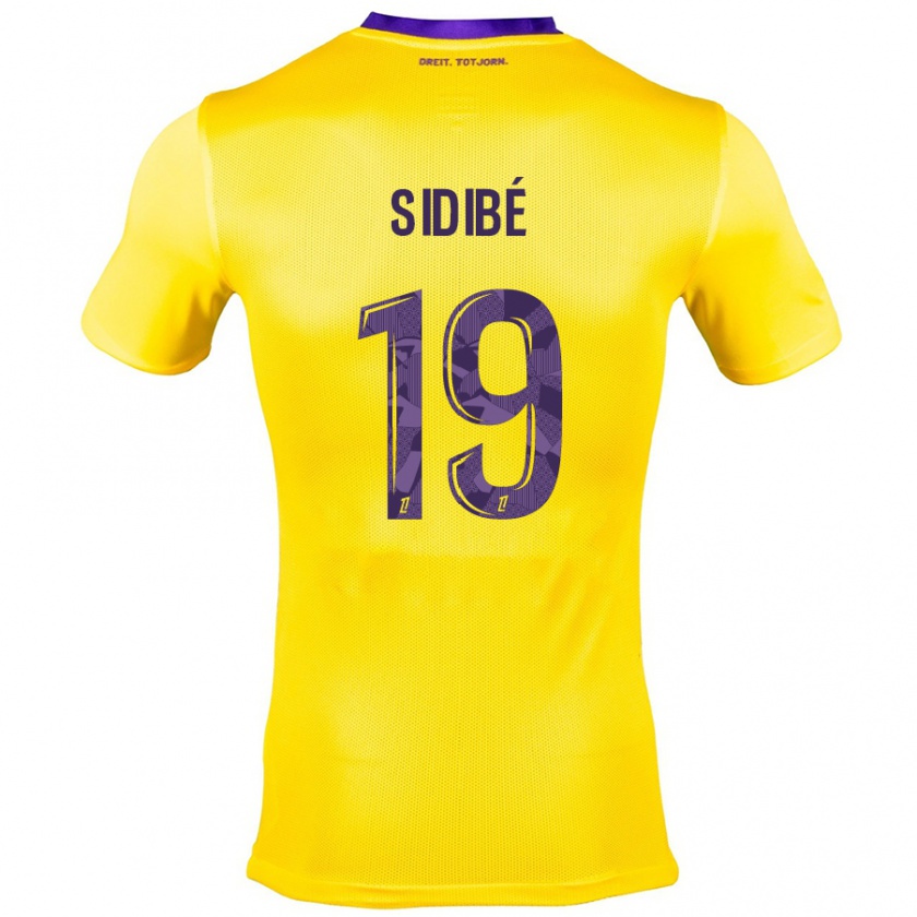 Kandiny Kinder Djibril Sidibé #19 Gelb Lila Auswärtstrikot Trikot 2024/25 T-Shirt