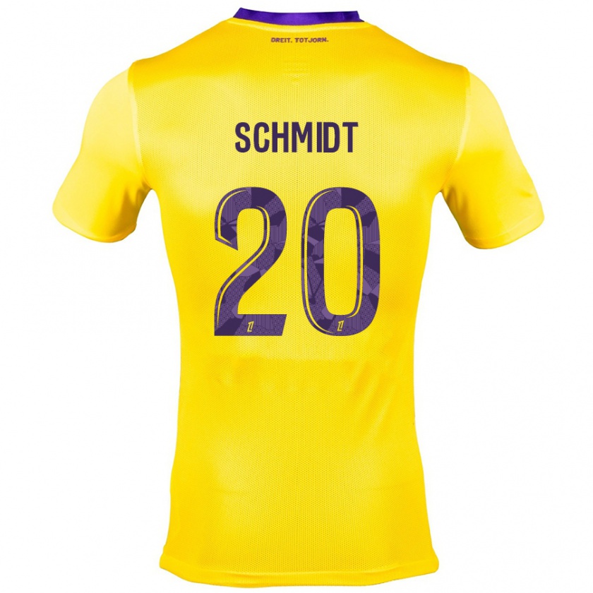 Kandiny Kinder Niklas Schmidt #20 Gelb Lila Auswärtstrikot Trikot 2024/25 T-Shirt