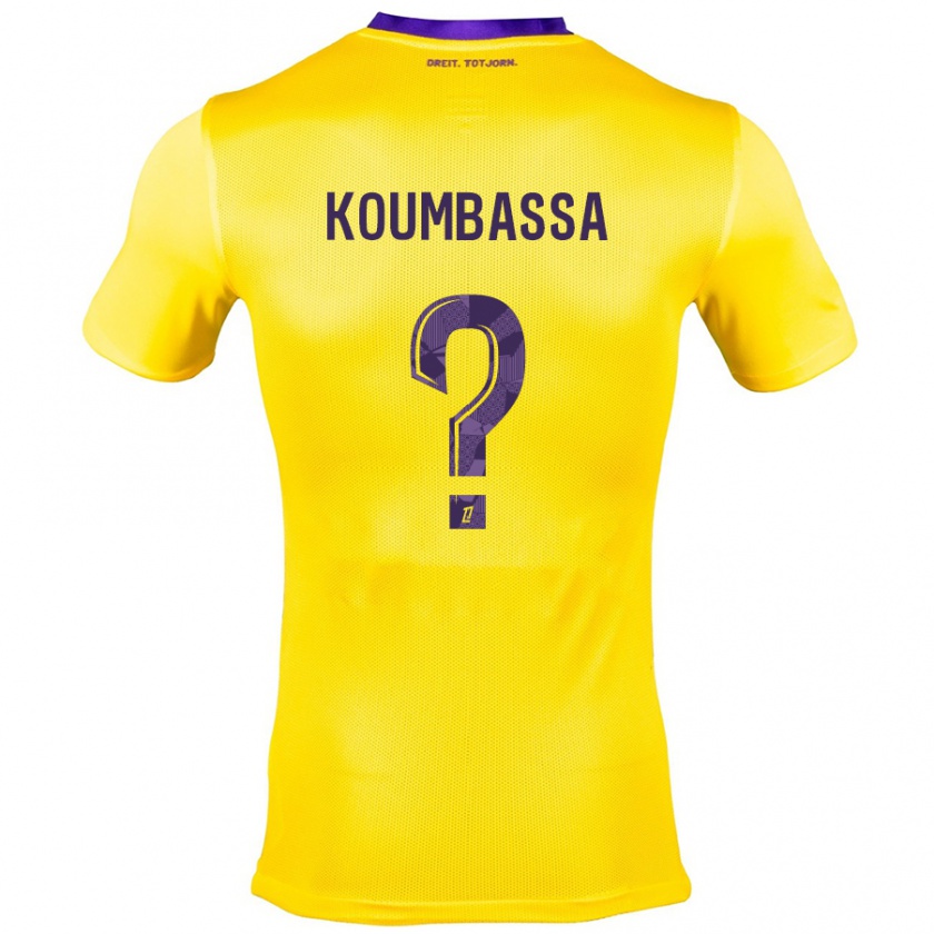 Kandiny Kinder Seny Koumbassa #0 Gelb Lila Auswärtstrikot Trikot 2024/25 T-Shirt