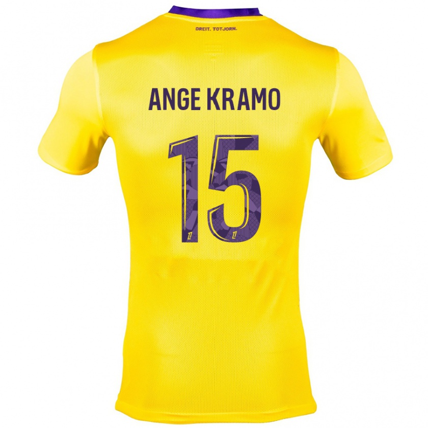 Kandiny Kinder Marie Ange Kramo #15 Gelb Lila Auswärtstrikot Trikot 2024/25 T-Shirt