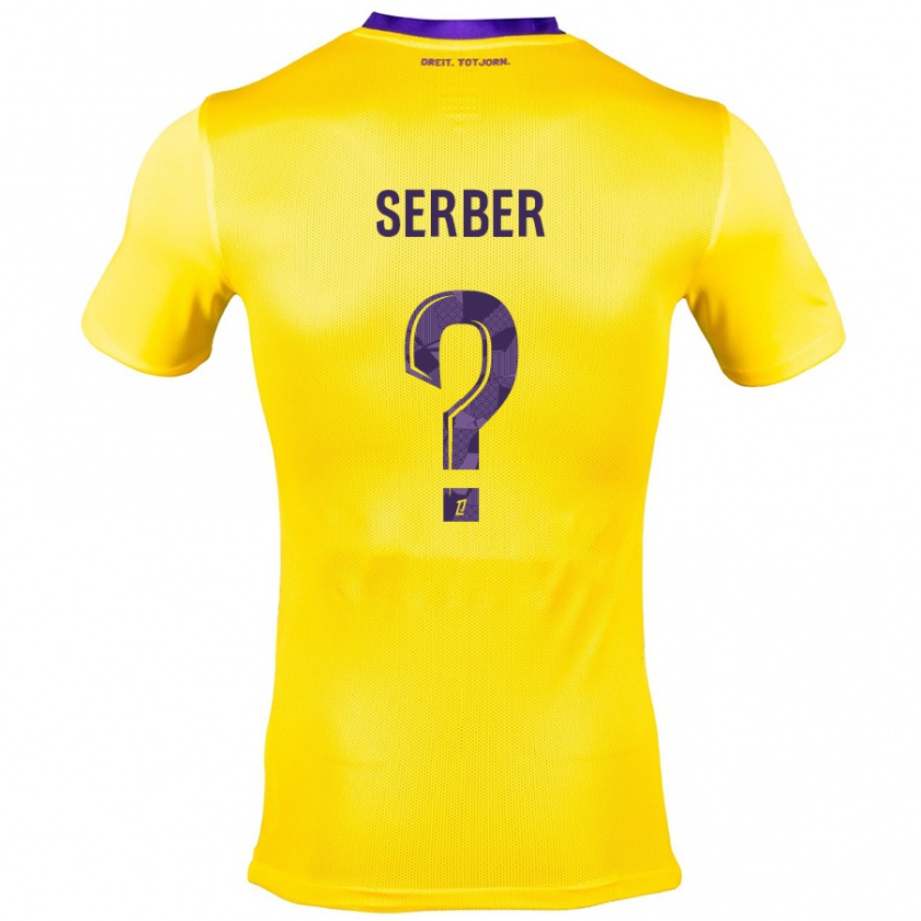 Kandiny Kinder Kléri Serber #0 Gelb Lila Auswärtstrikot Trikot 2024/25 T-Shirt