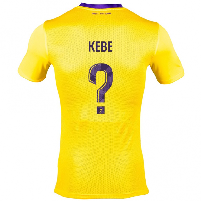 Kandiny Kinder Mamadou Kébé #0 Gelb Lila Auswärtstrikot Trikot 2024/25 T-Shirt