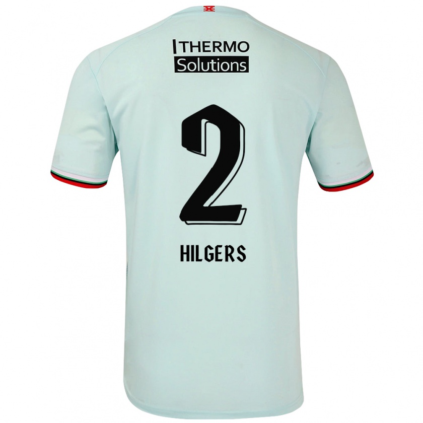 Kandiny Kinder Mees Hilgers #2 Hellgrün Auswärtstrikot Trikot 2024/25 T-Shirt