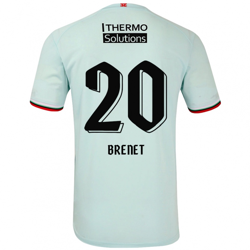 Kandiny Kinder Joshua Brenet #20 Hellgrün Auswärtstrikot Trikot 2024/25 T-Shirt