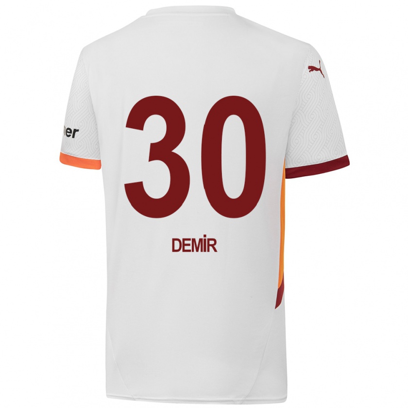 Kandiny Kinder Yusuf Demir #30 Weiß Gelb Rot Auswärtstrikot Trikot 2024/25 T-Shirt