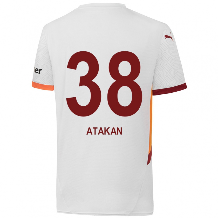 Kandiny Kinder Atakan Ordu #38 Weiß Gelb Rot Auswärtstrikot Trikot 2024/25 T-Shirt