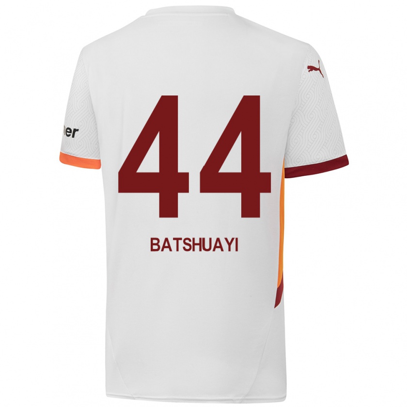 Kandiny Kinder Michy Batshuayi #44 Weiß Gelb Rot Auswärtstrikot Trikot 2024/25 T-Shirt