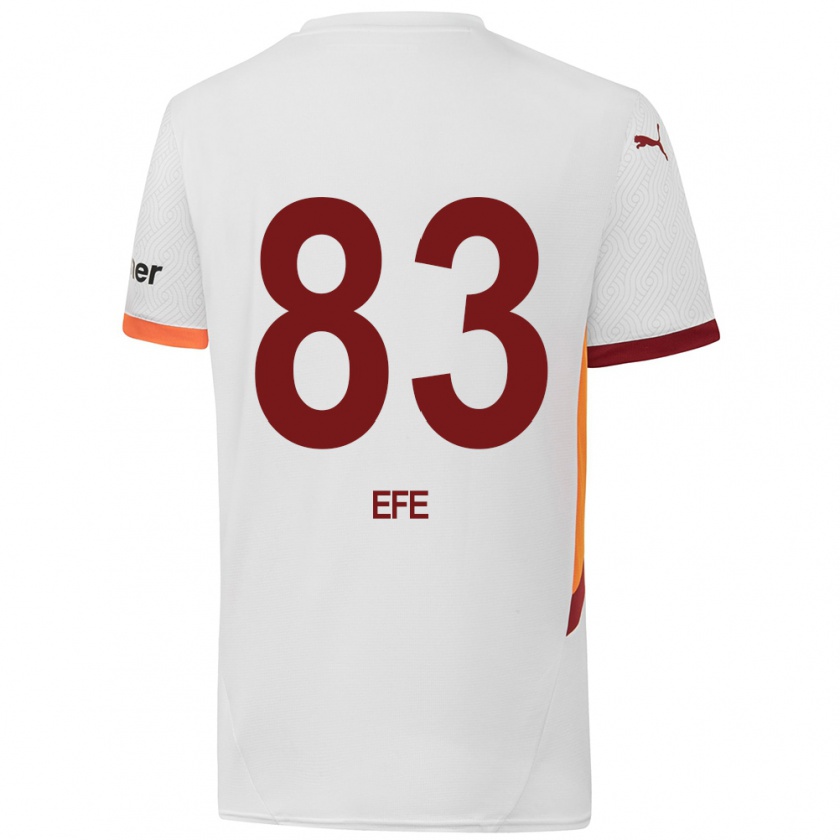 Kandiny Kinder Efe Akman #83 Weiß Gelb Rot Auswärtstrikot Trikot 2024/25 T-Shirt