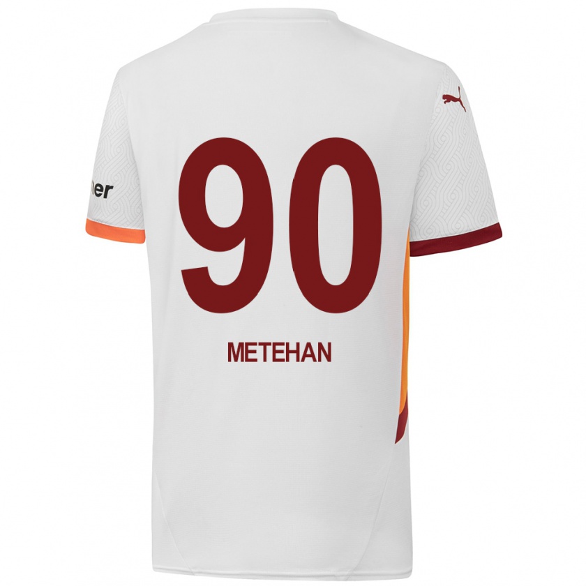 Kandiny Kinder Metehan Baltacı #90 Weiß Gelb Rot Auswärtstrikot Trikot 2024/25 T-Shirt