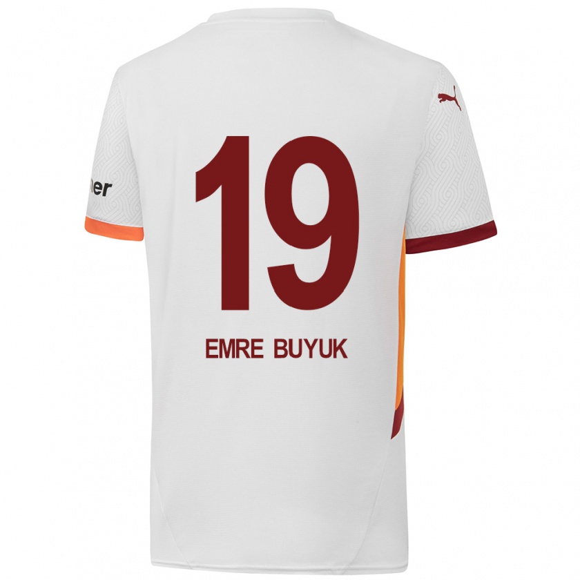 Kandiny Kinder Enes Emre Büyük #19 Weiß Gelb Rot Auswärtstrikot Trikot 2024/25 T-Shirt