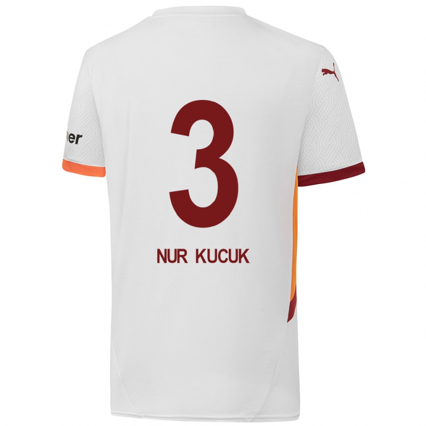 Kandiny Kinder Rabia Nur Küçük #3 Weiß Gelb Rot Auswärtstrikot Trikot 2024/25 T-Shirt