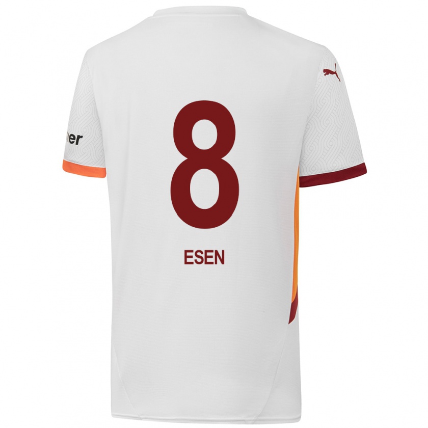 Kandiny Kinder Emine Ecem Esen #8 Weiß Gelb Rot Auswärtstrikot Trikot 2024/25 T-Shirt